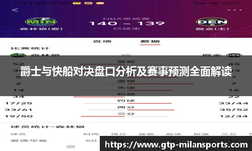 爵士与快船对决盘口分析及赛事预测全面解读